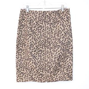 Loft Leopard Print Pencil Skirt